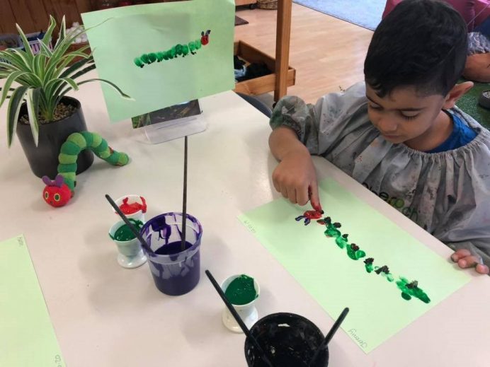 An image of a child in early childhood education centres.